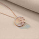 Sterling Silver Diamond Vine Circle Pendant Gold Vermeil (2.5 Micron)