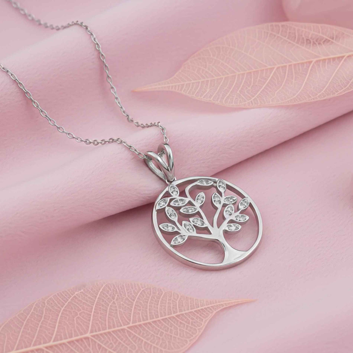 Silver Personalized Family Tree Pendant