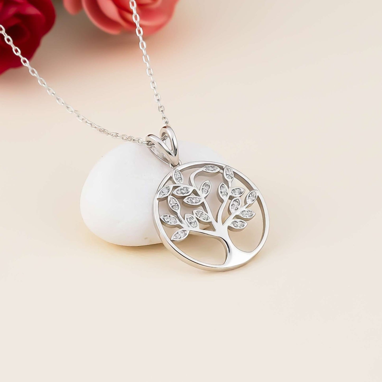 Silver Personalized Family Tree Pendant