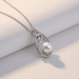 Silver Swan Pendant With Freshwater Pearl Gold Vermeil (2.5 Micron)