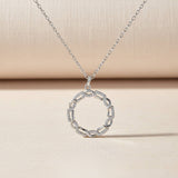 Silver Circle Zircon Studded Pendant Gold Vermeil (2.5 Micron)