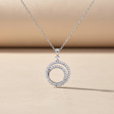 Silver Double Ring Circle Pendant Gold Vermeil (2.5 Micron)