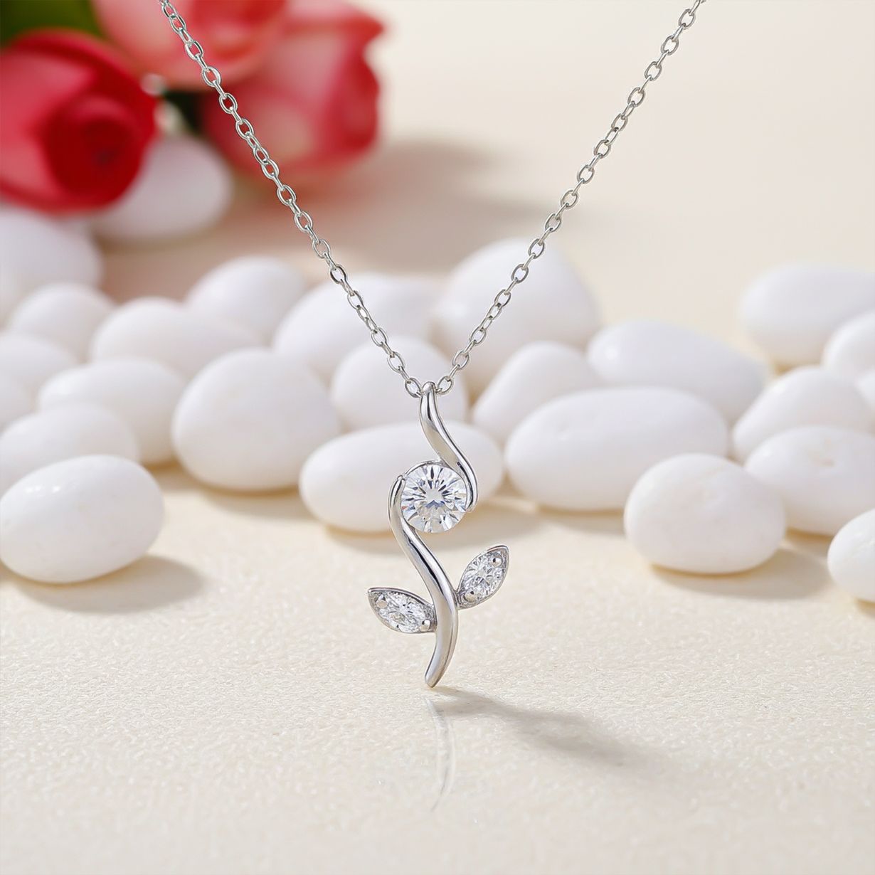 Silver Growing Plant Minimalist Pendant