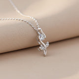 Silver Growing Plant Minimalist Pendant Gold Vermeil (2.5 Micron)