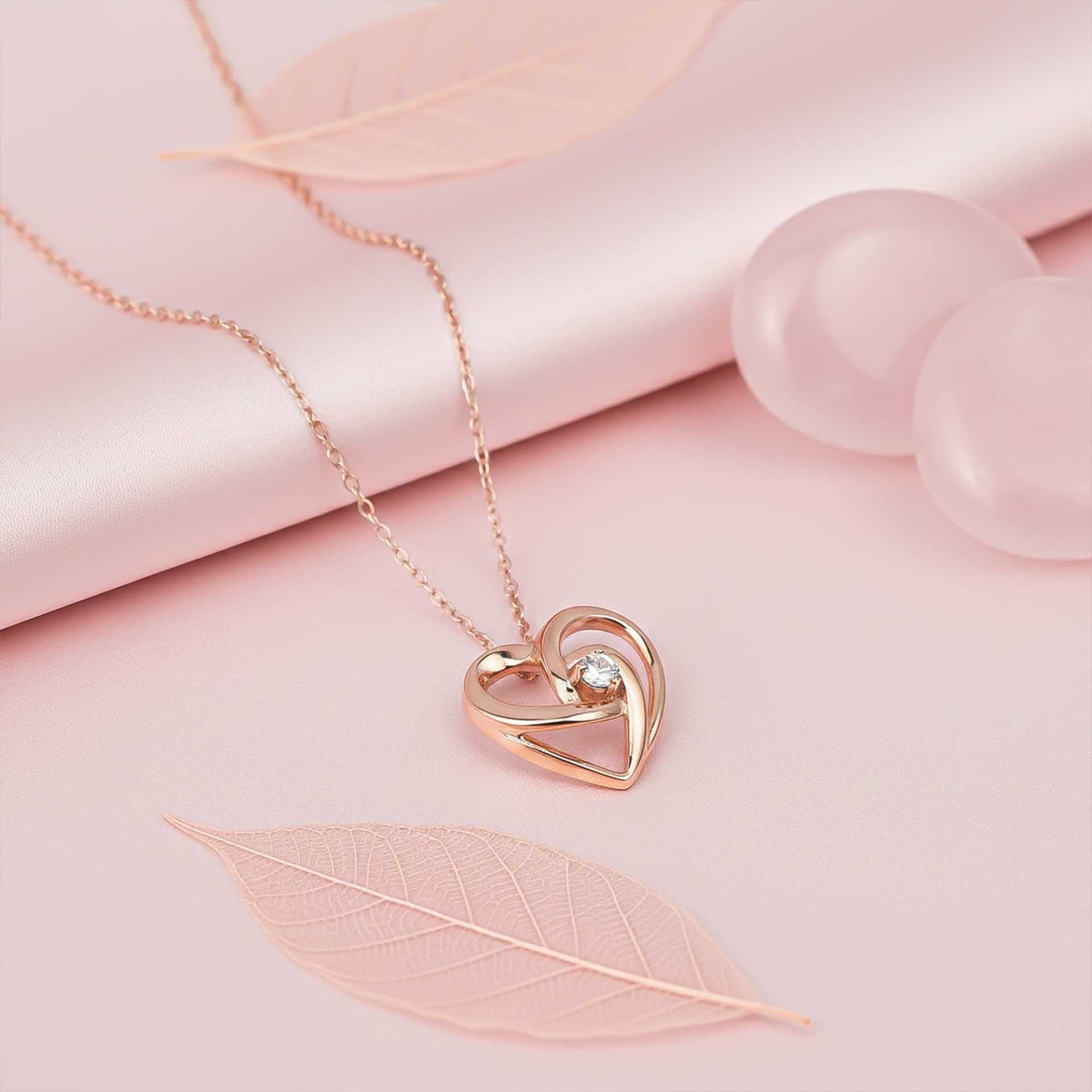 Sterling Silver Heart Diamond Pendant