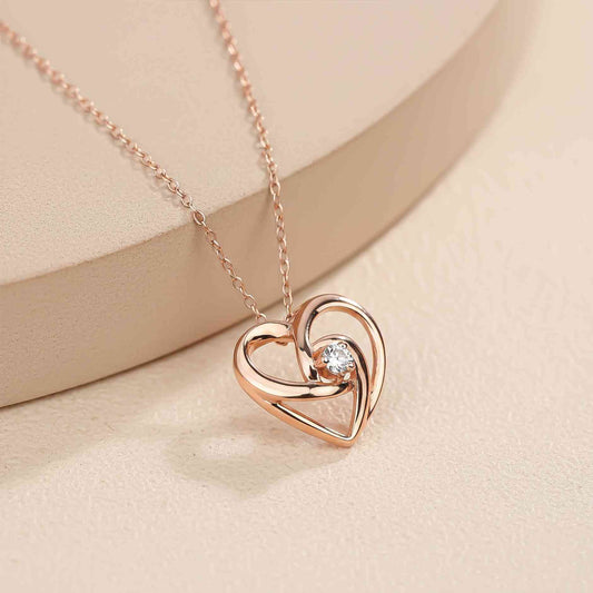 Sterling Silver Heart Diamond Pendant