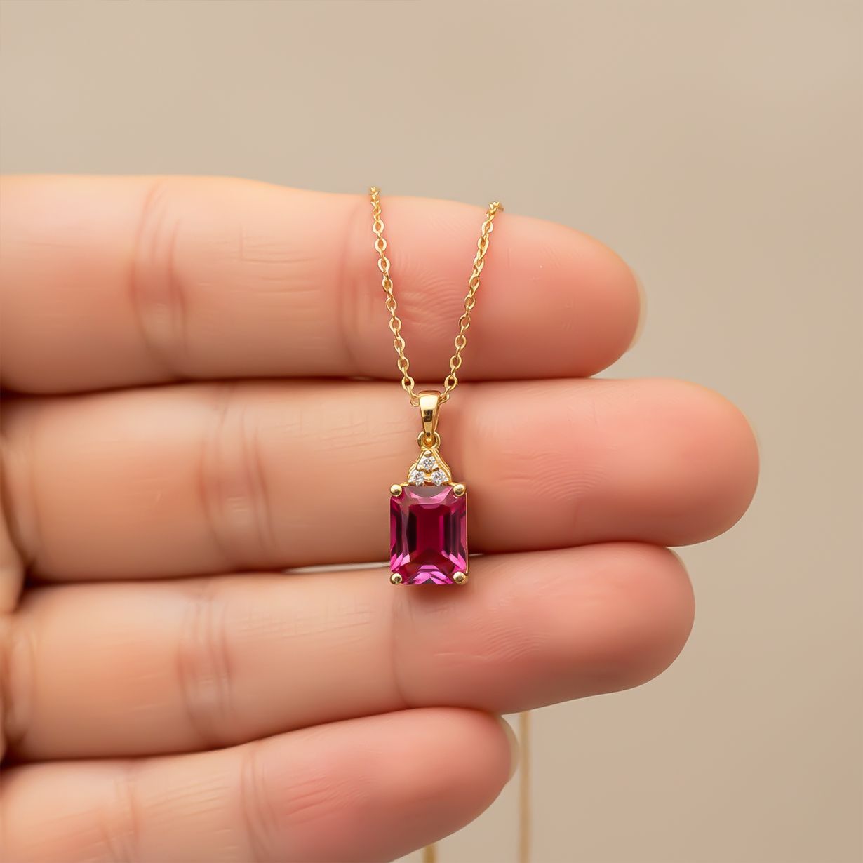 Sterling Silver Golden Gracious Ruby Pendant