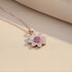 Sterling Silver Pink Floral Pendant Gold Vermeil (2.5 Micron)
