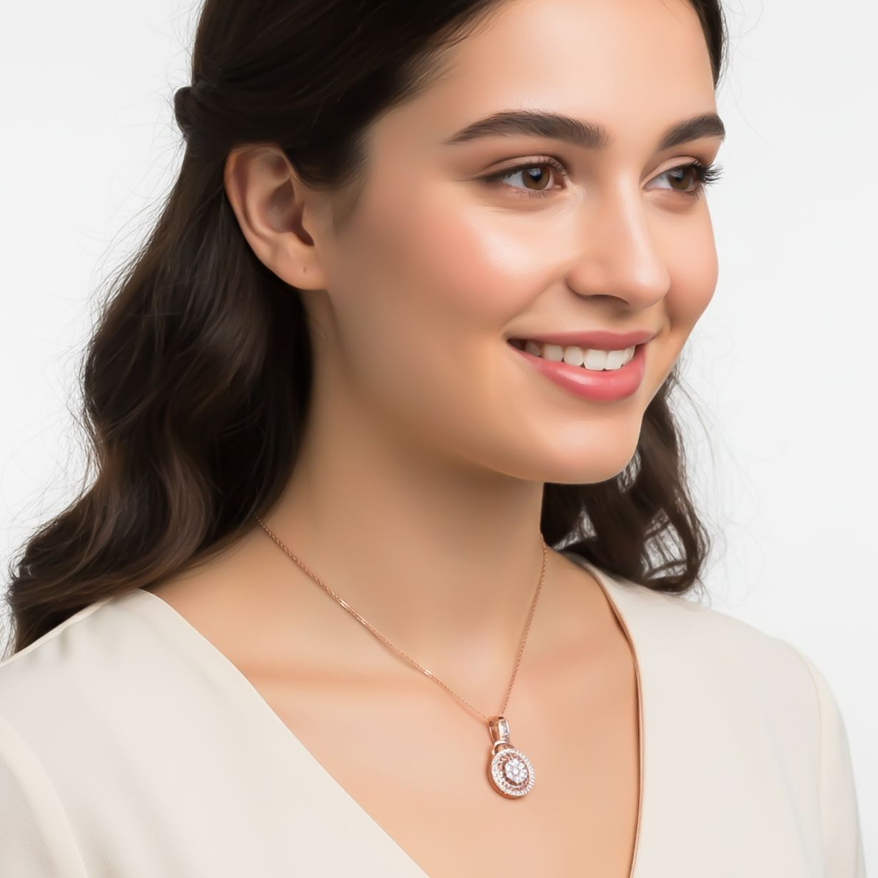 Sterling Silver Cluster Pendant Necklace