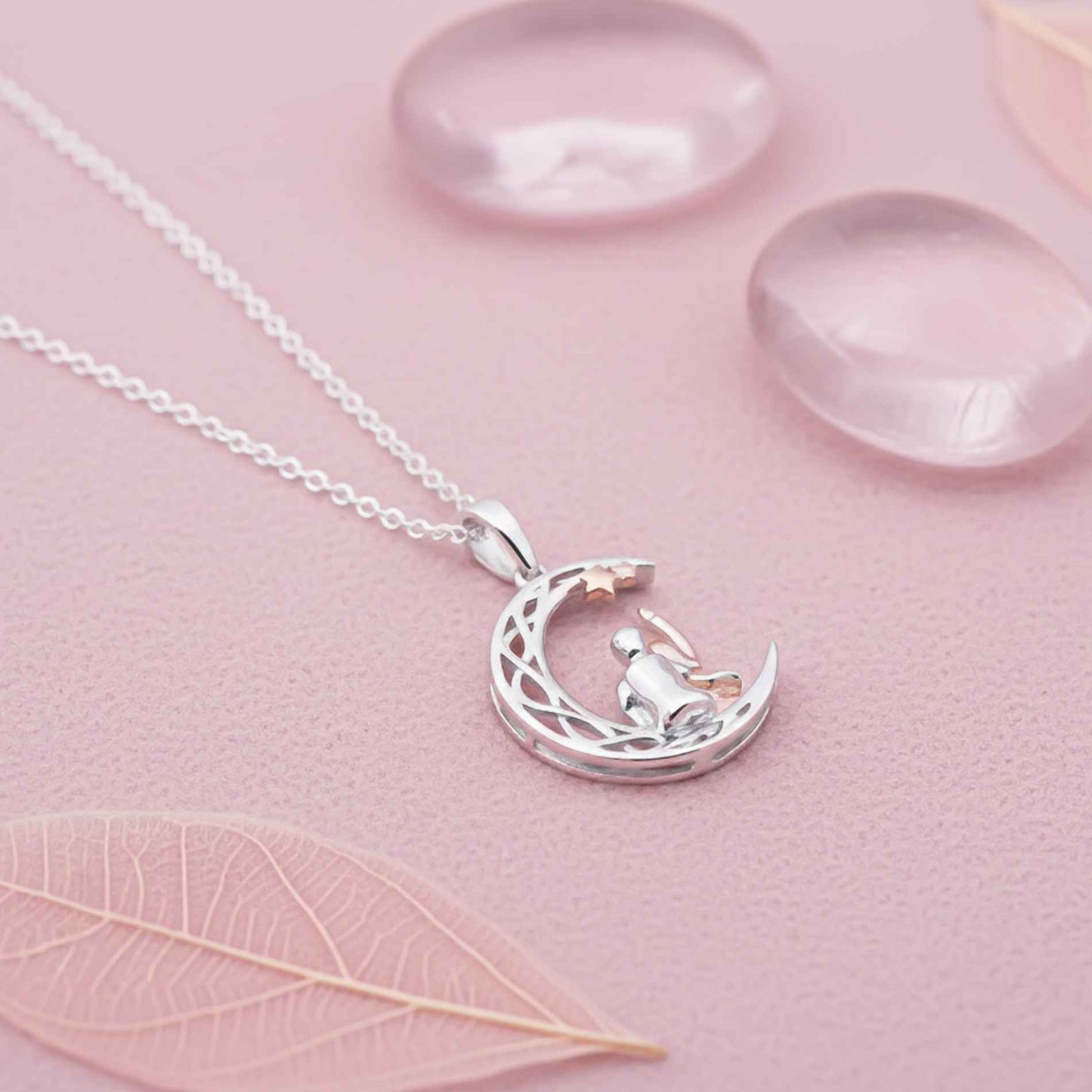 Silver & Rose Gold Couples Circle Pendant Gifts for Women