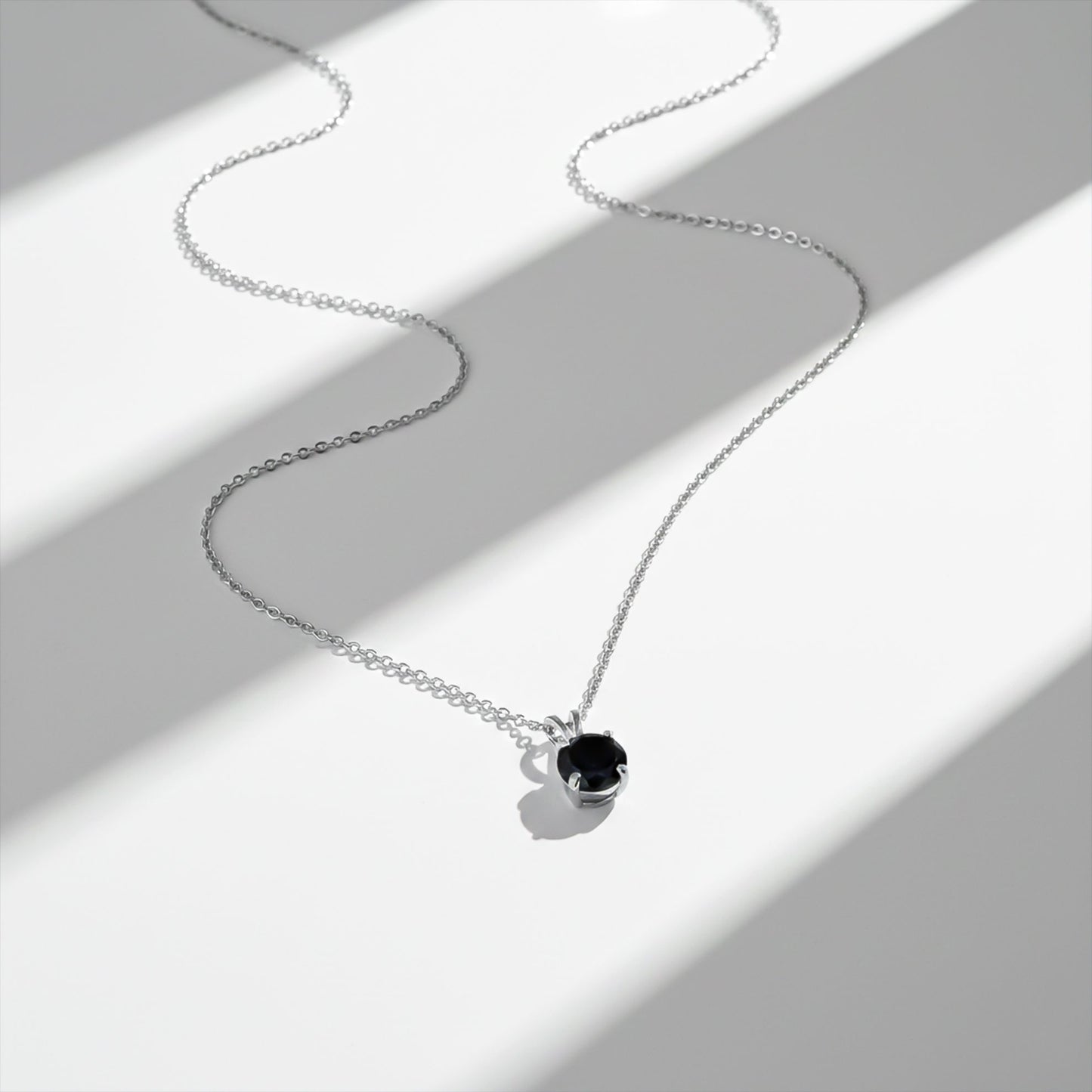 Silver Black Diamond Spherical Pendant
