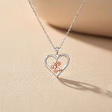 Sterling Silver Heart Paw Two Tone Pendant Gold Vermeil (2.5 Micron)