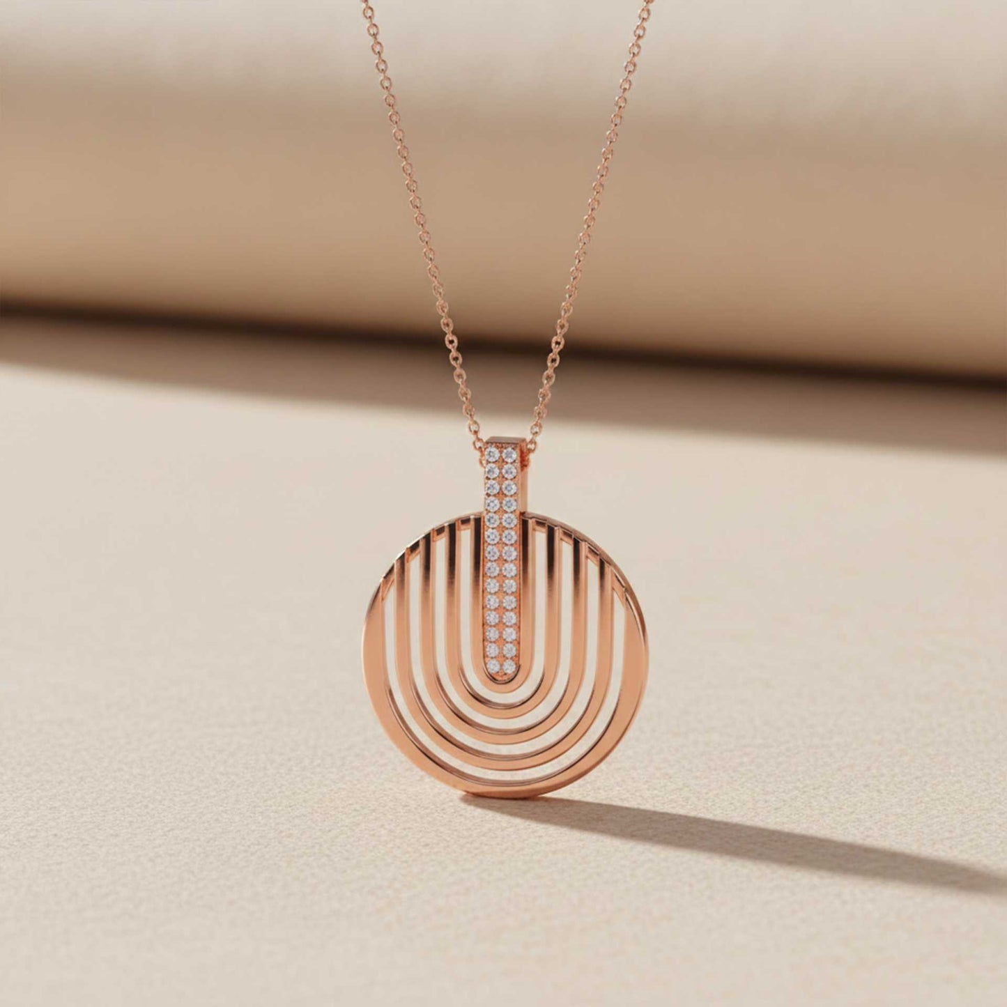 Silver Clutched Medal Rose Gold Pendant