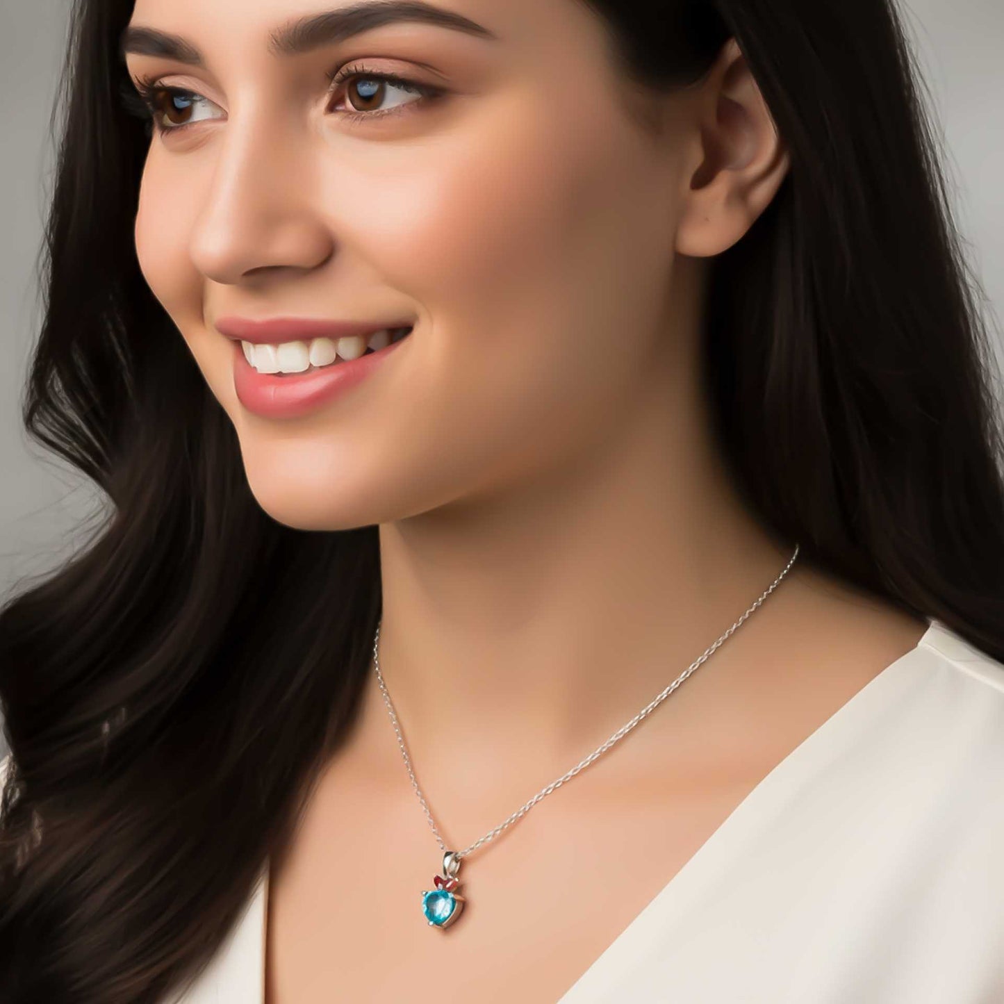Silver Heart Shaped Bold Pendant