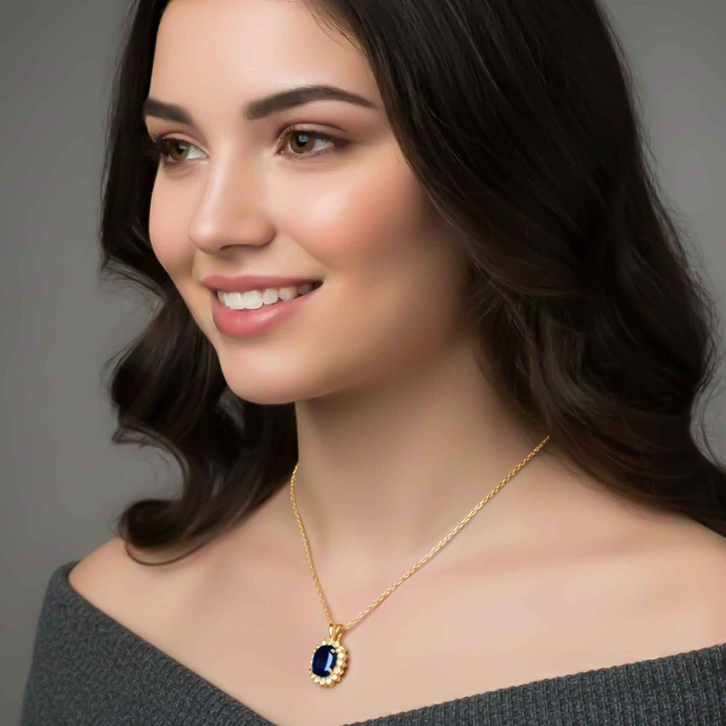 Silver Glory Sapphire Pendant