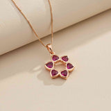 Silver Star Floral Ruby Pendant Gold Vermeil (2.5 Micron)