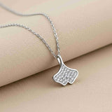 Silver Ginko Leaf Pendant With Chain Gold Vermeil (2.5 Micron)