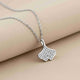 Silver Ginko Leaf Pendant With Chain Gold Vermeil (2.5 Micron)