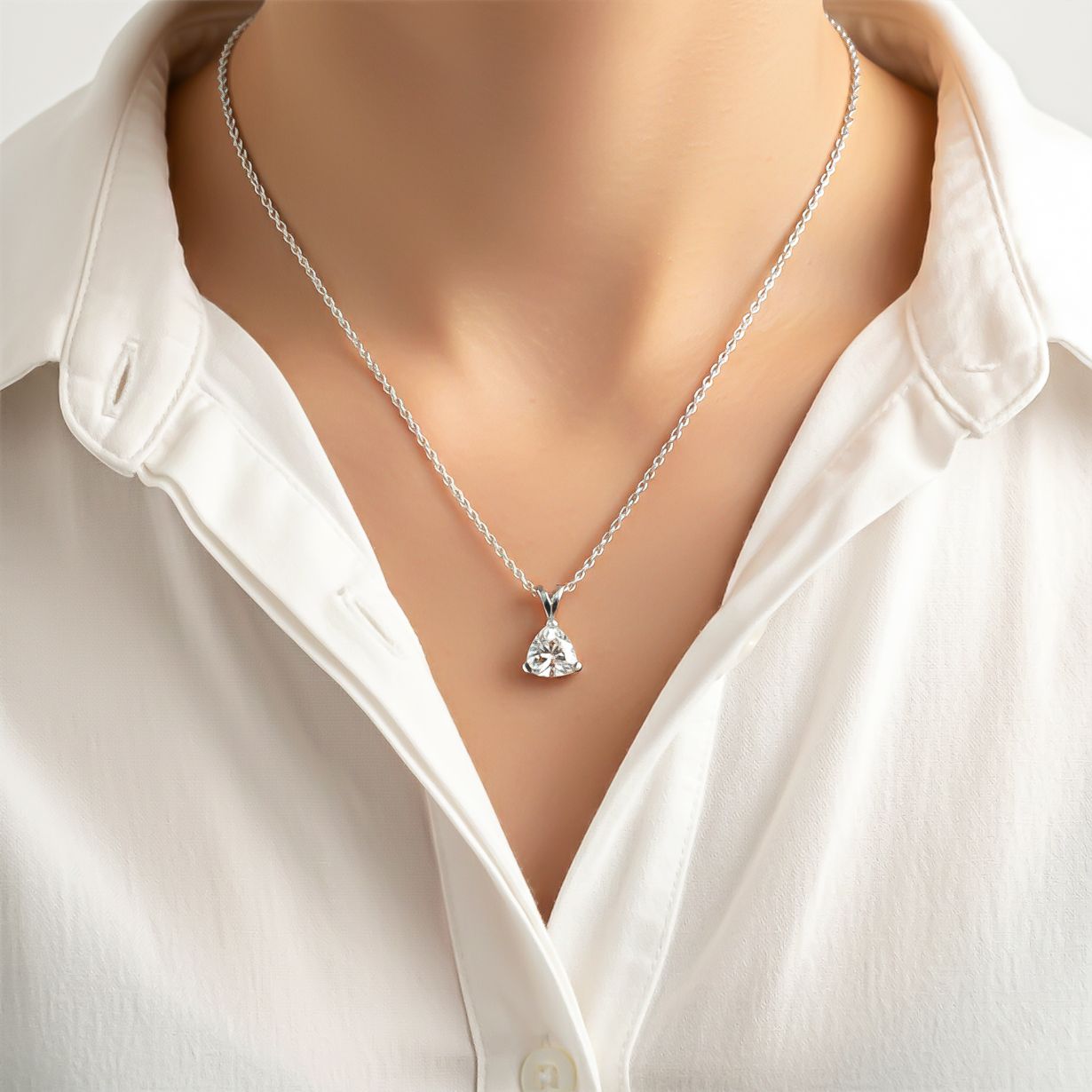 Silver Trillion Dazzling Pendant