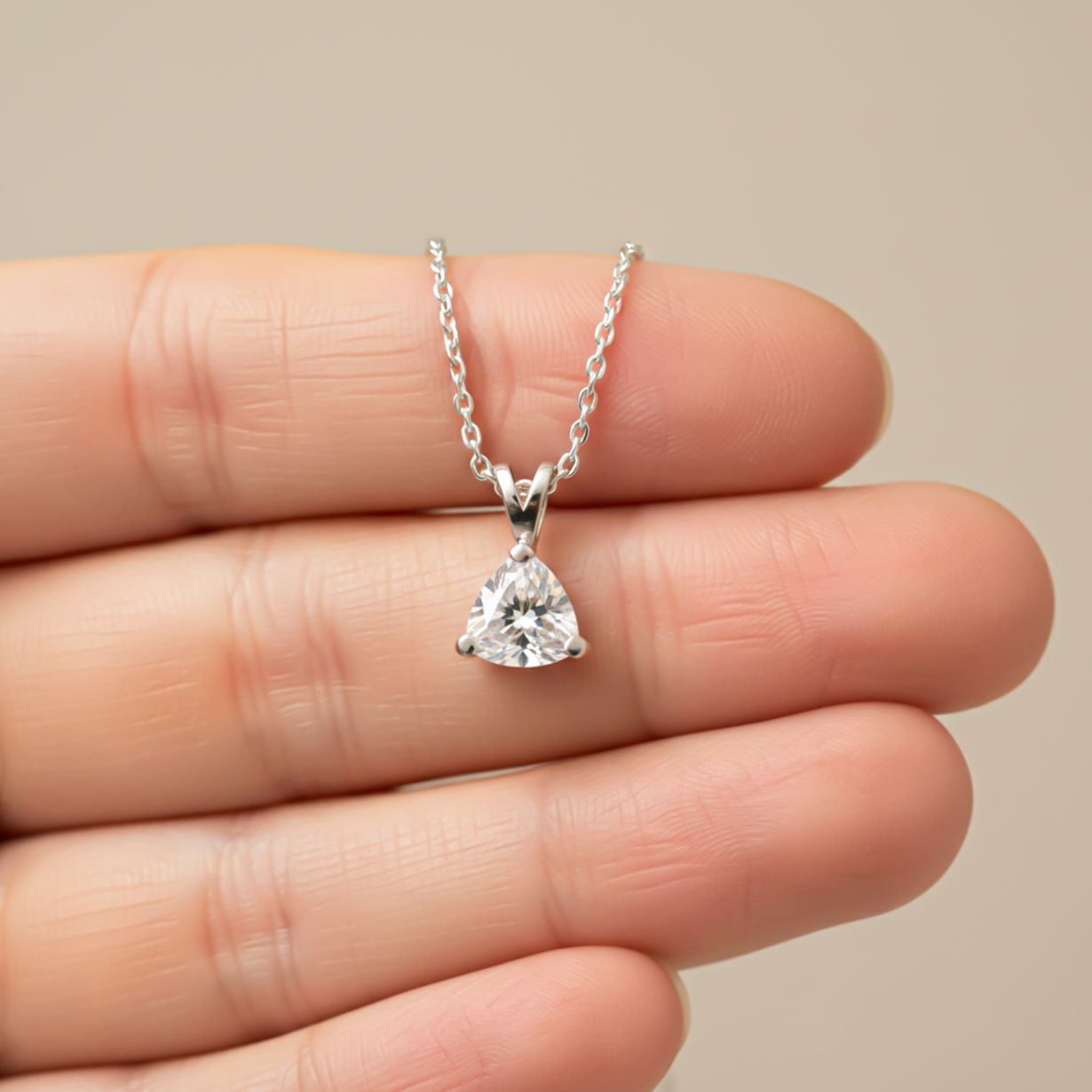 Silver Trillion Dazzling Pendant