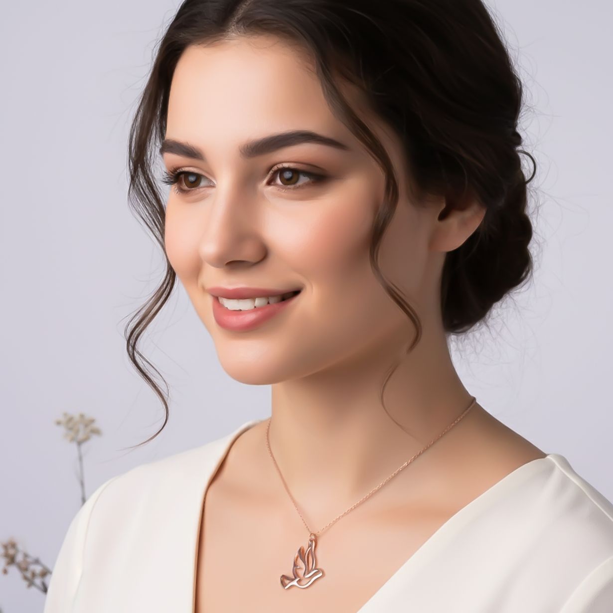 Sterling Silver Flying Dove Pendant