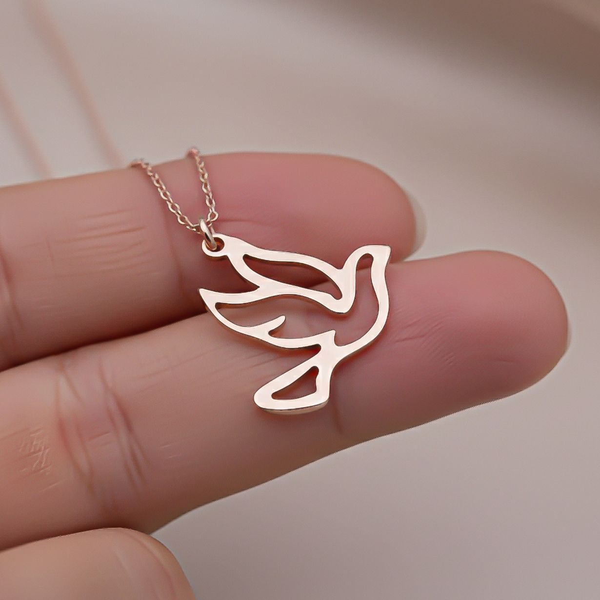 Sterling Silver Flying Dove Pendant