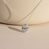 Silver Oval Classic Solitaire Bezel Pendant Gold Vermeil (2.5 Micron)