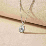 Silver Luxurious Emerald Solitaire Pendant Gold Vermeil (2.5 Micron)