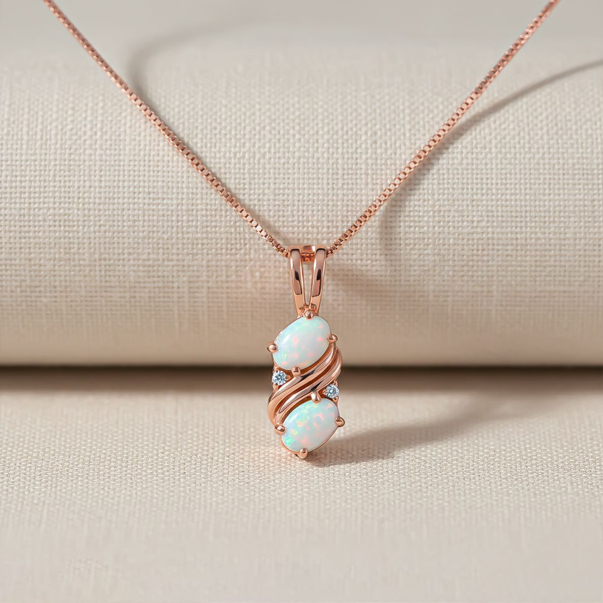 Silver Swirl Twisted Opal Pendant