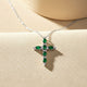 Silver Green Emerald Cross Pendant Gold Vermeil (2.5 Micron)