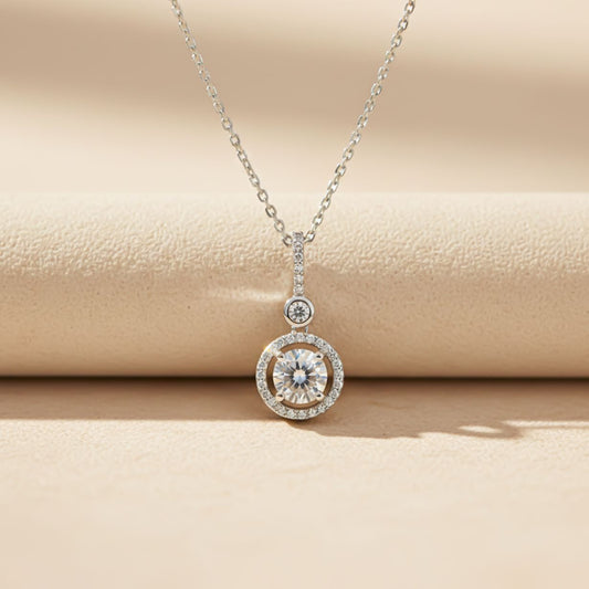 Silver Drizzle Halo Pendant