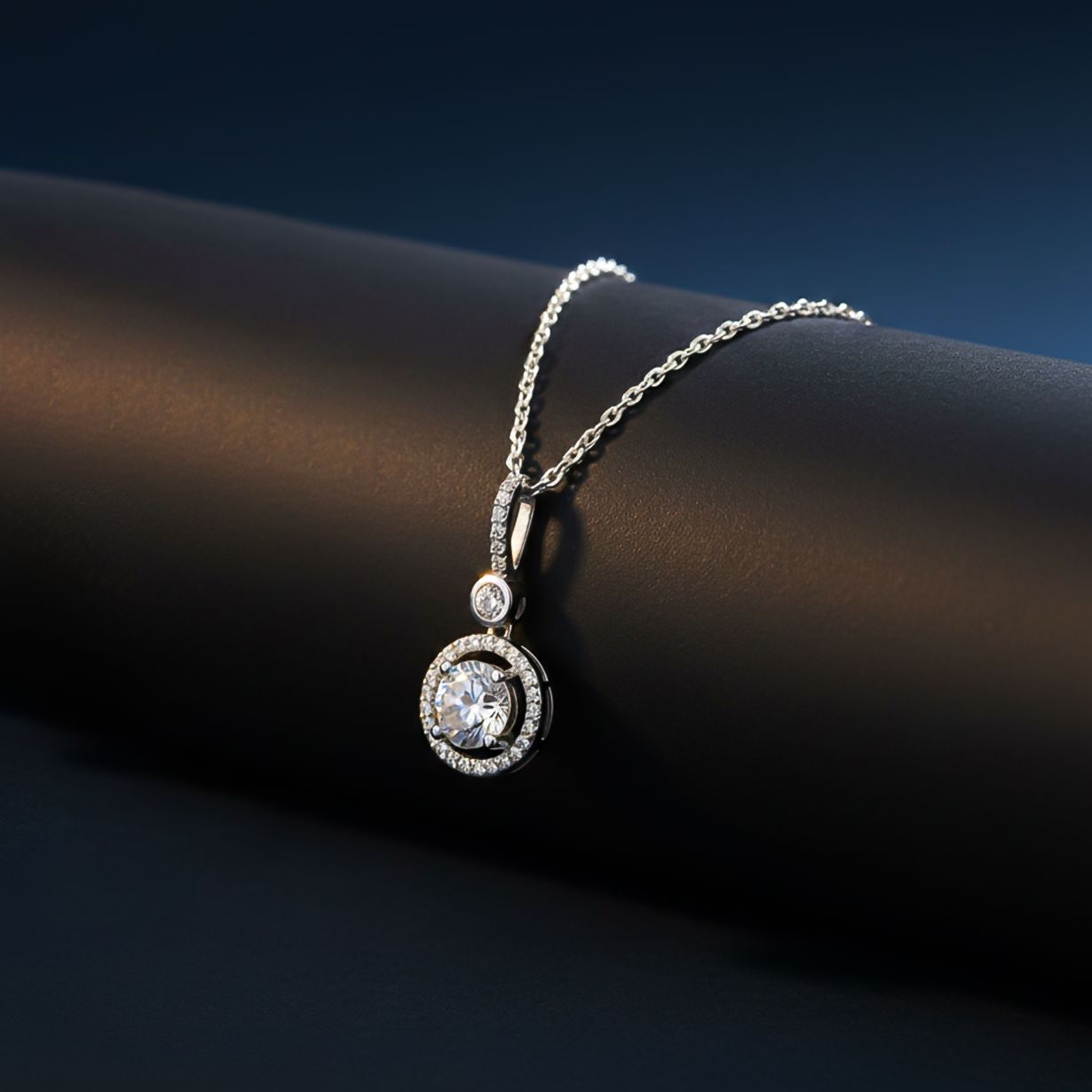 Silver Drizzle Halo Pendant