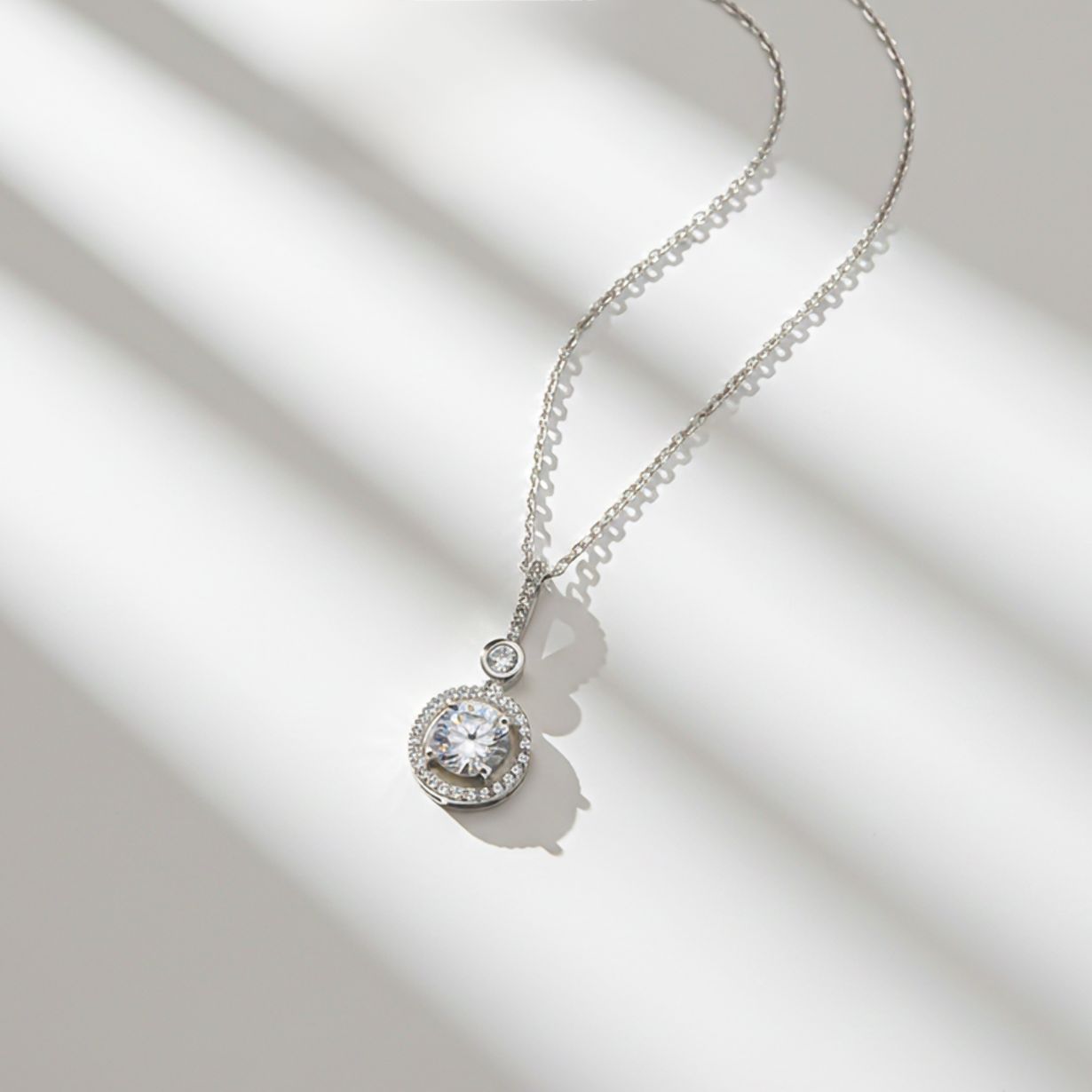 Silver Drizzle Halo Pendant
