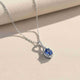 Silver Dazzling Halo Sapphire Pendant Gold Vermeil (2.5 Micron)