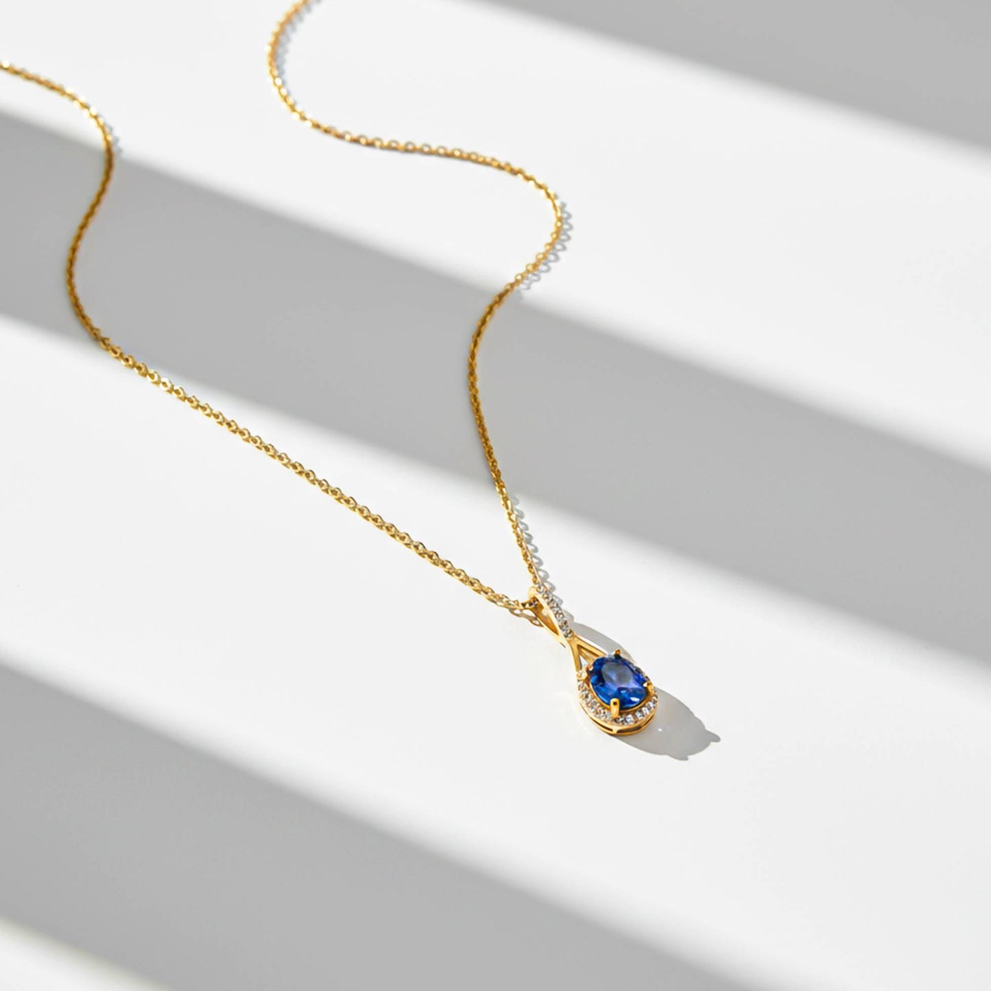 Silver Dazzling Halo Sapphire Pendant
