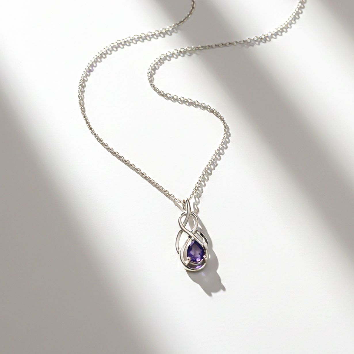 Silver Sapphire Infinity knot Pendant Gold Vermeil (2.5 Micron)