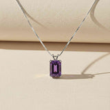 Silver Amethyst Minimalist Pendant Gold Vermeil (2.5 Micron)