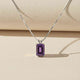 Silver Amethyst Minimalist Pendant Gold Vermeil (2.5 Micron)