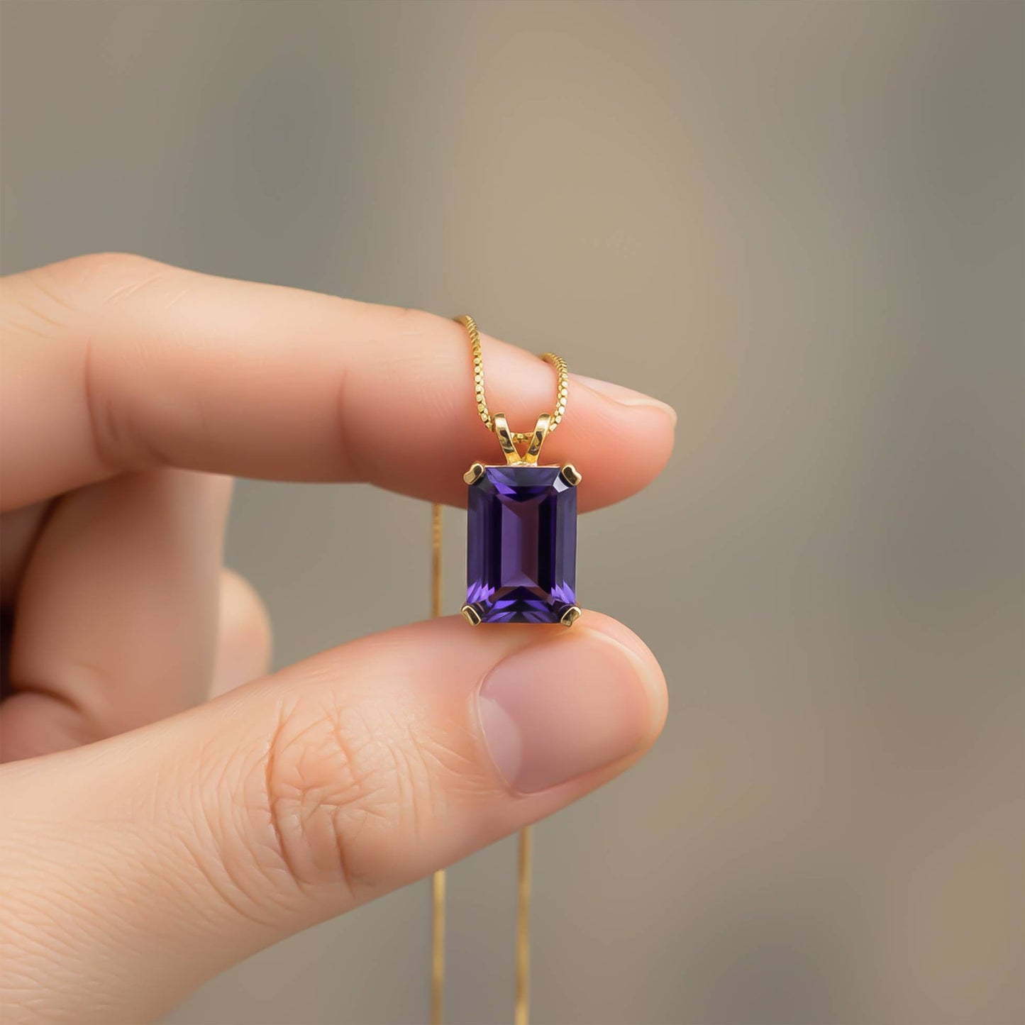 Silver Amethyst Minimalist Pendant
