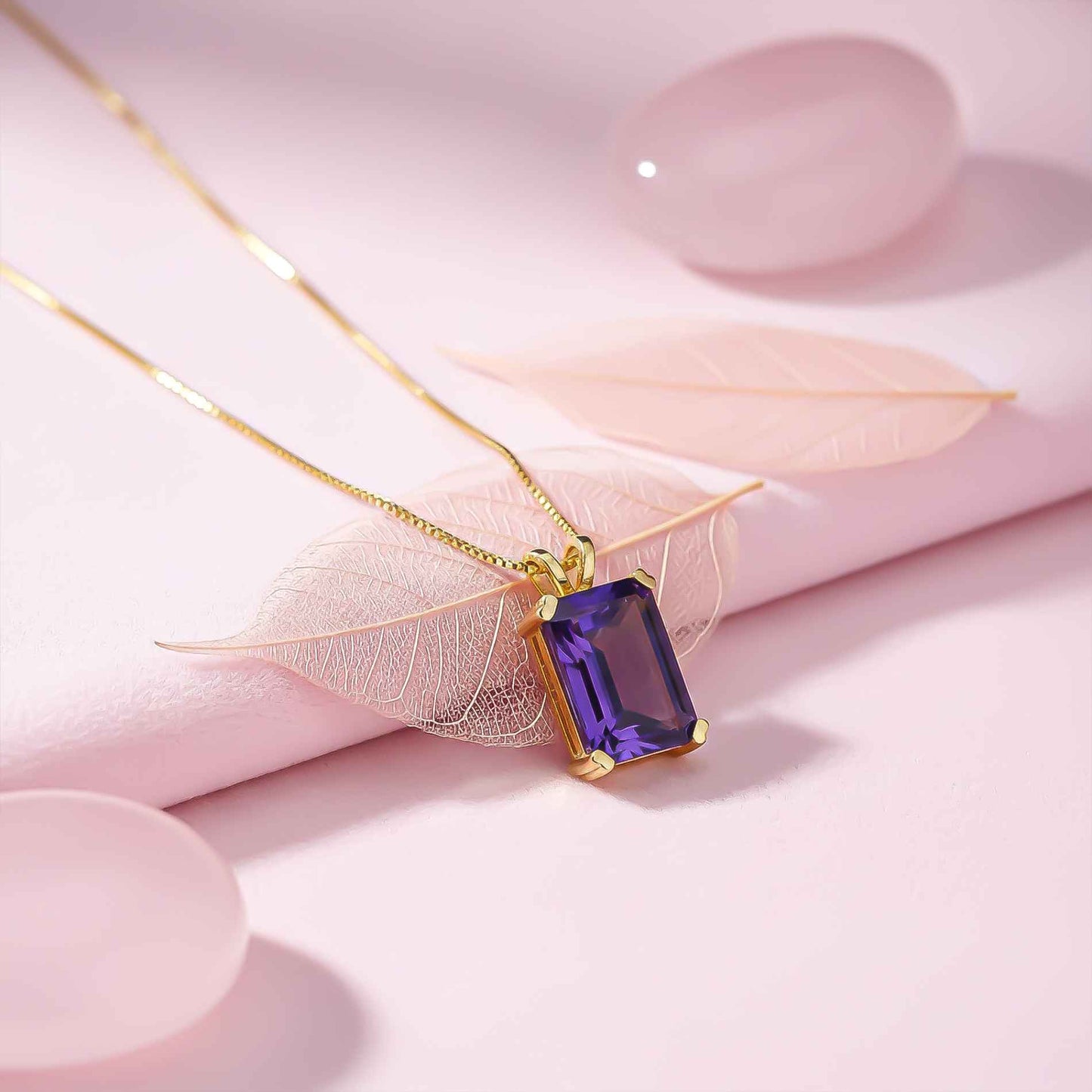 Silver Amethyst Minimalist Pendant