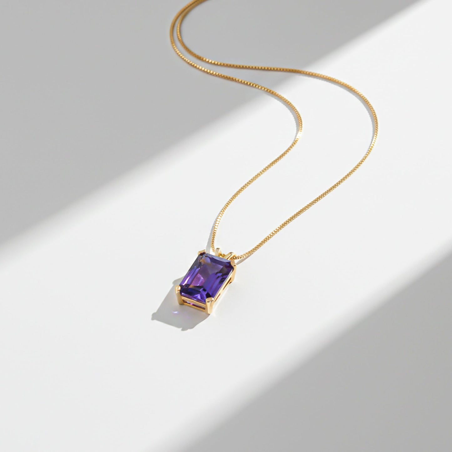 Silver Amethyst Minimalist Pendant