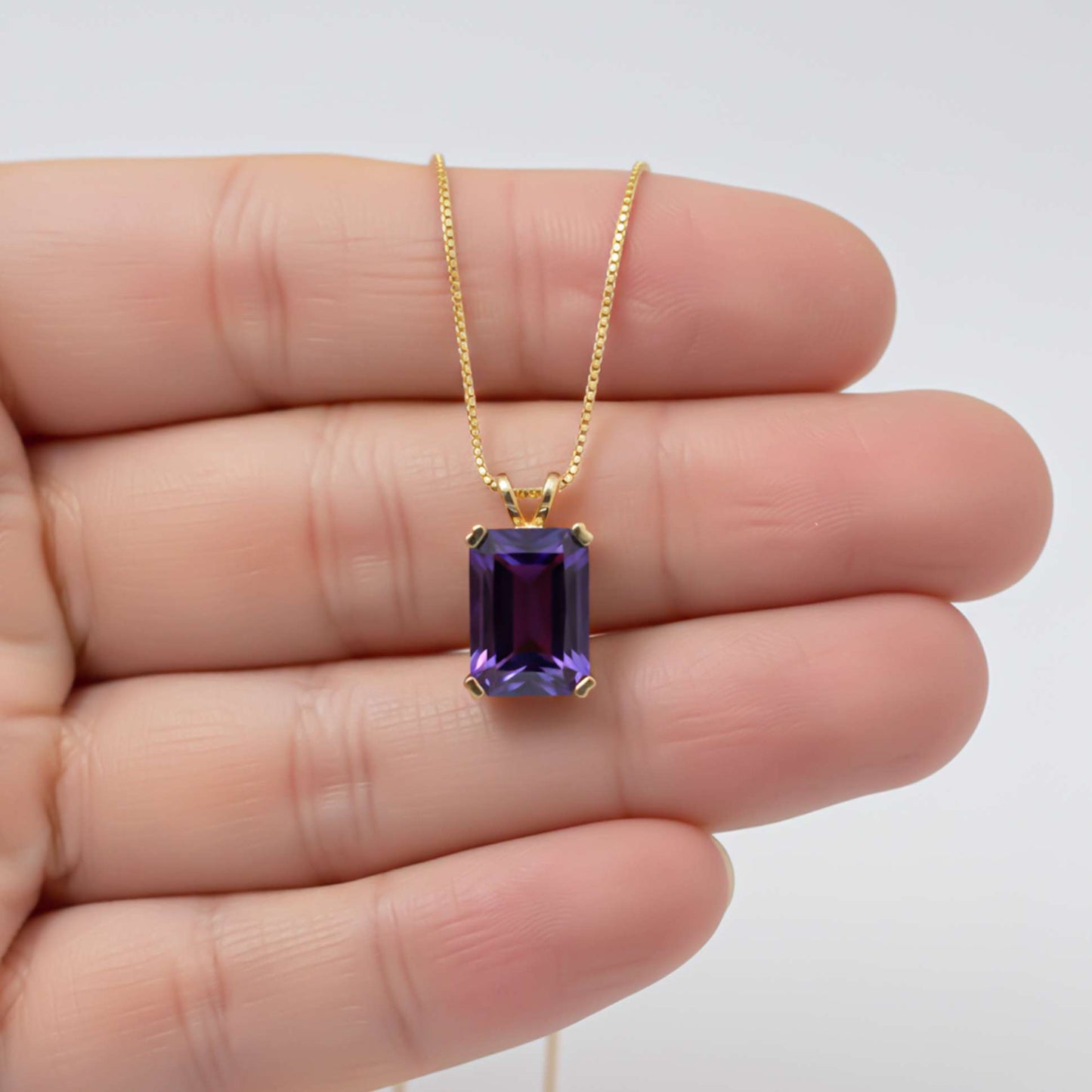 Silver Amethyst Minimalist Pendant