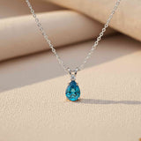 Silver Teardrop Topaz Pendant Gold Vermeil (2.5 Micron)