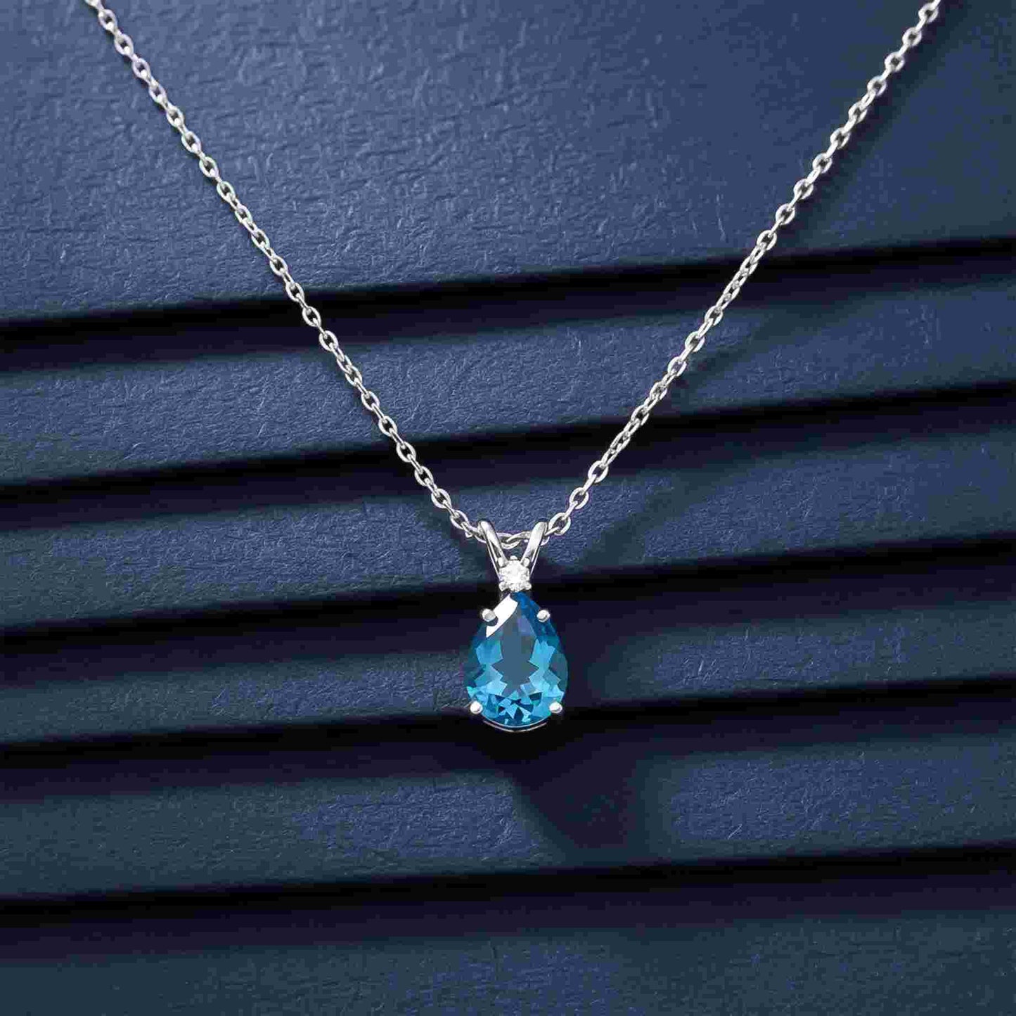 Silver Teardrop Topaz Pendant