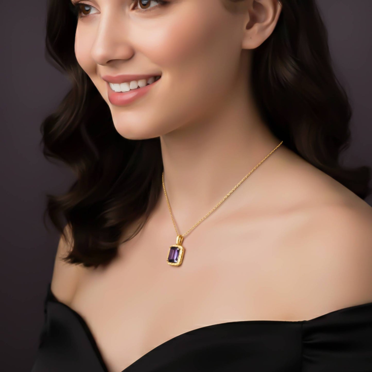 Silver Midnight Blue Sapphire Pendant