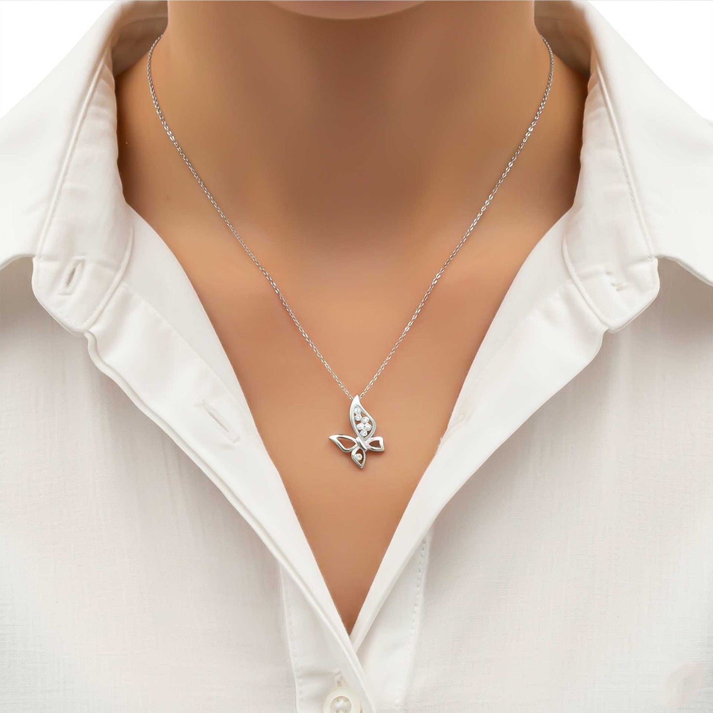 Silver Grace Butterfly Pendant