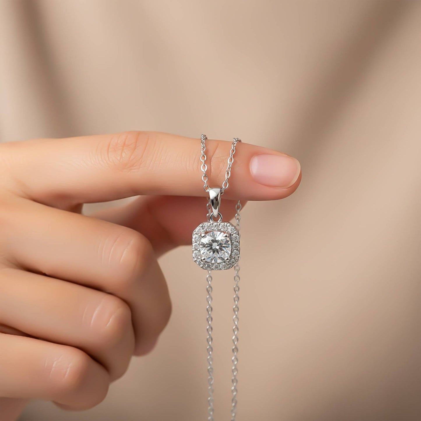 Silver Halo Minimal Pendant
