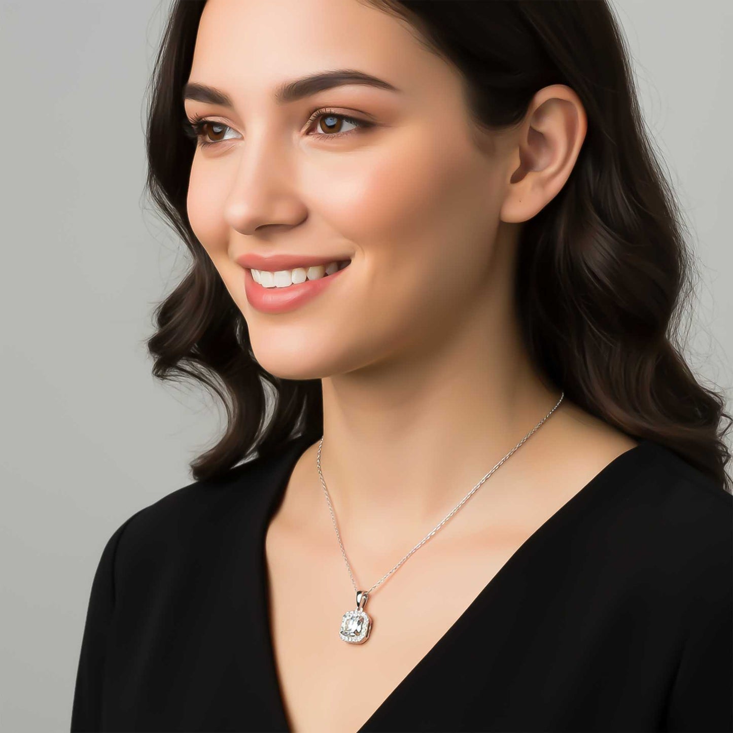 Silver Halo Minimal Pendant