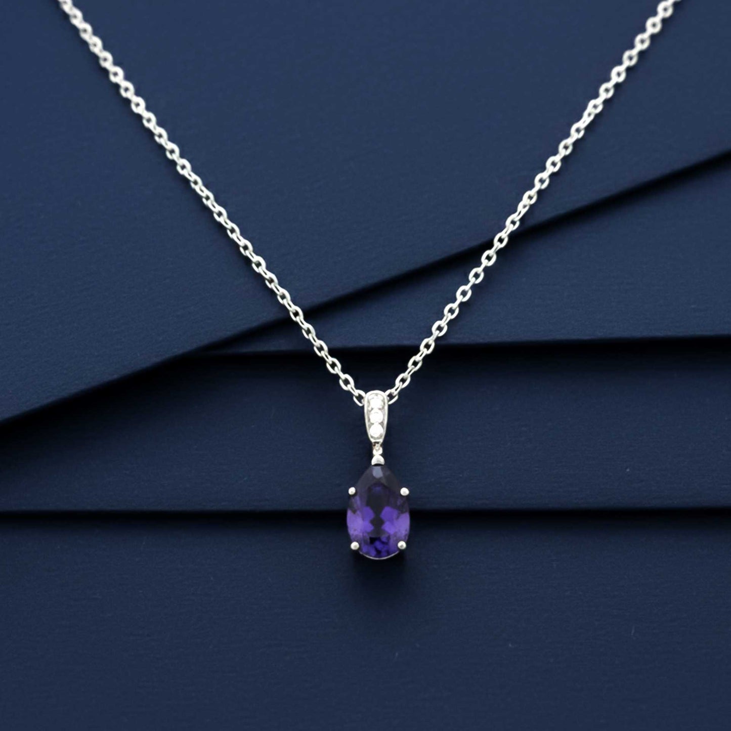 Silver Tanzanite Solitary Pendant