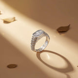 Silver CZ Chest Men's Band Ring Gold Vermeil (2.5 Micron)